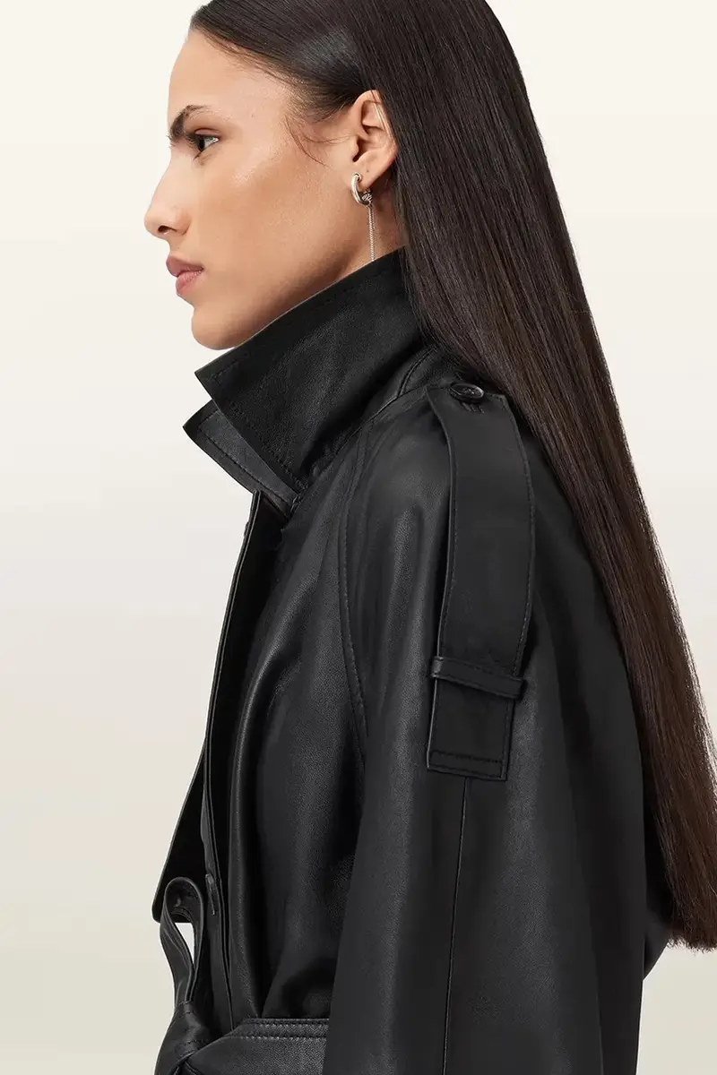 trench in pelle REED colore nero W035LD miniatura 3