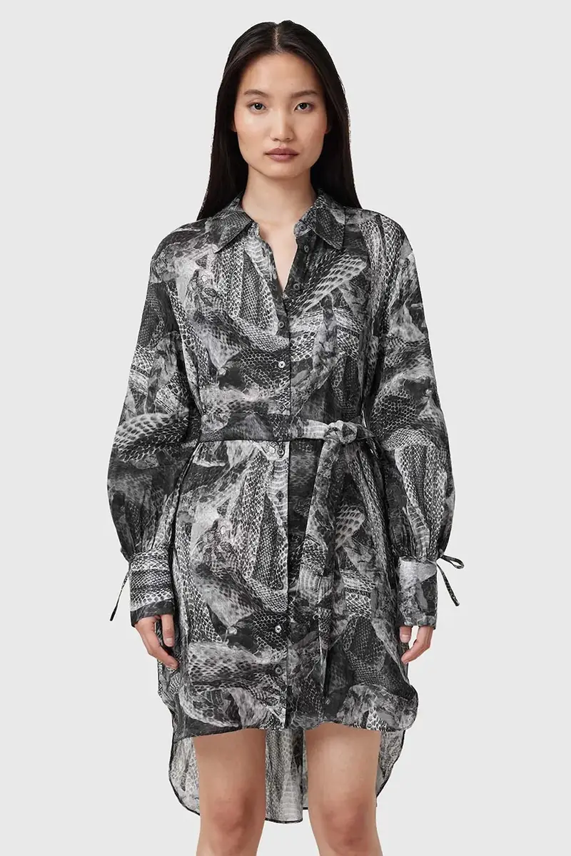 vestito con aggiunta di seta LEYLA colore grigio W081DC