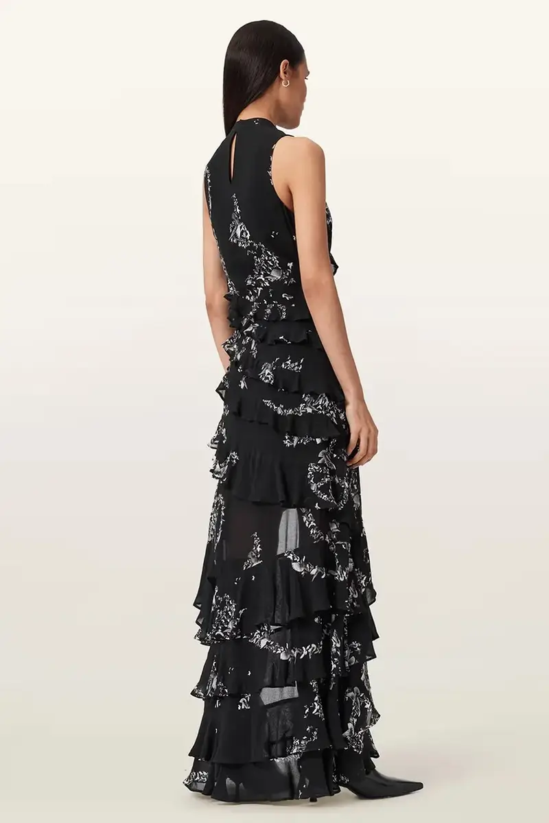 vestito di viscosa CADY colore nero W004DD miniatura 4