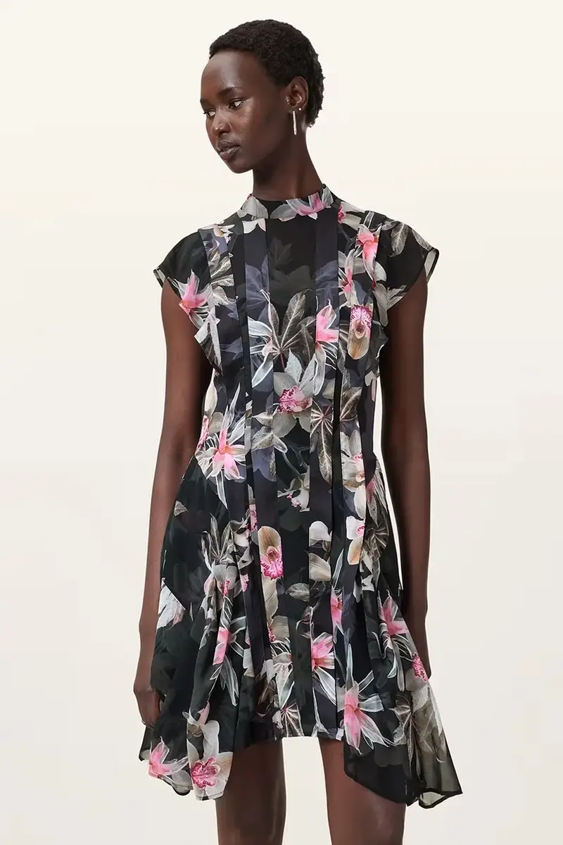 vestito FLEUR colore nero W370DC miniatura 2