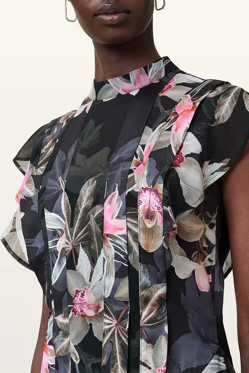 vestito FLEUR colore nero W370DC miniatura 3