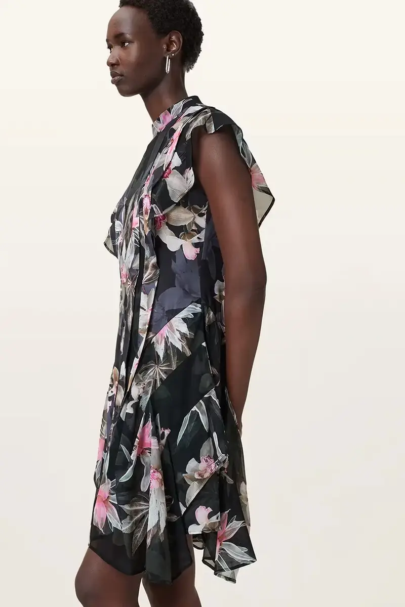 vestito FLEUR colore nero W370DC miniatura 4