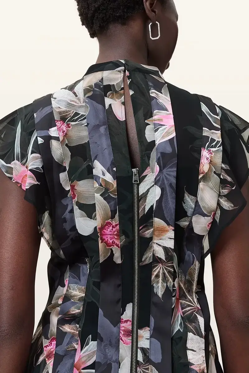 vestito FLEUR colore nero W370DC miniatura 5