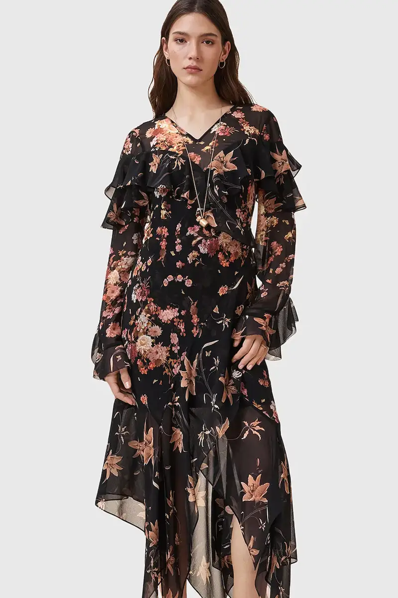 vestito FRESCA colore nero W021DD miniatura 2