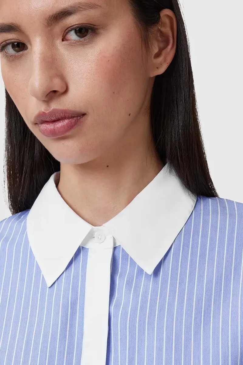 vestito in cotone ALBER colore blu W250DC miniatura 2