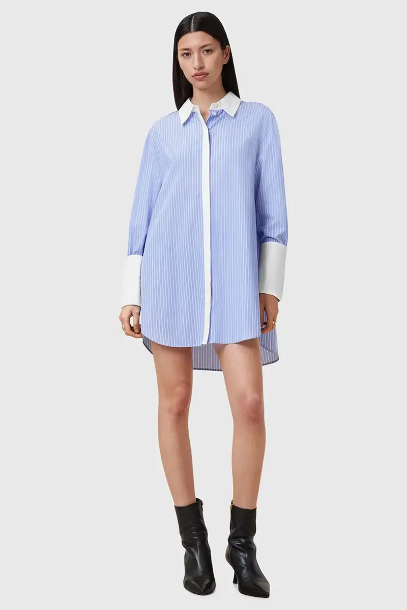 vestito in cotone ALBER colore blu W250DC miniatura 5