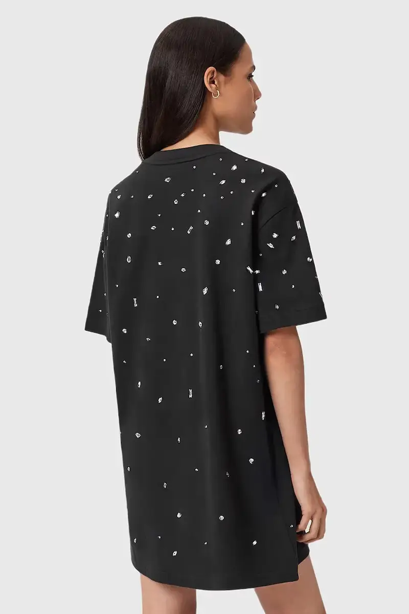 vestito in cotone DRIP colore nero W082DD miniatura 4