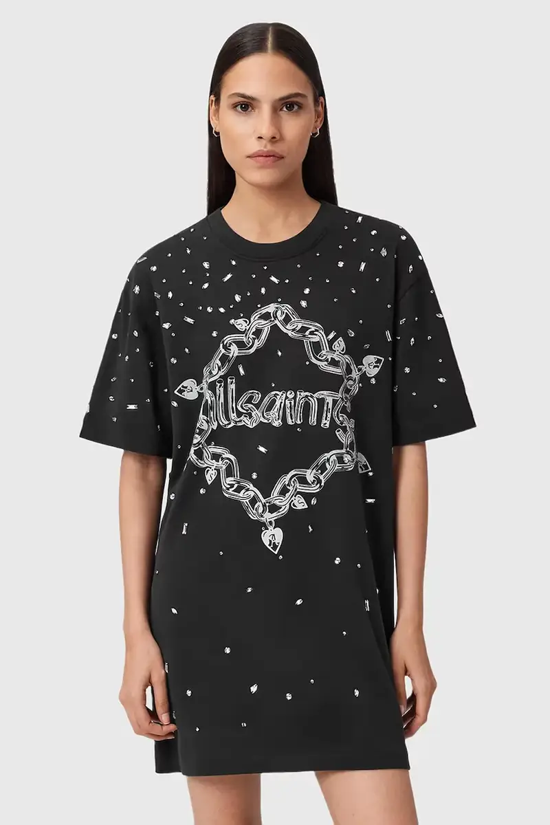 vestito in cotone DRIP colore nero W082DD