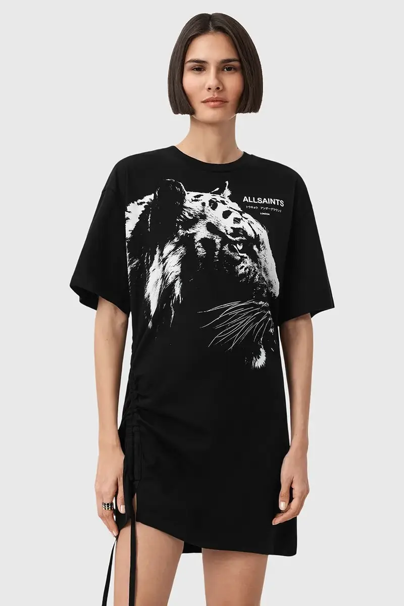 vestito in cotone IVANA colore nero W077DD miniatura 2