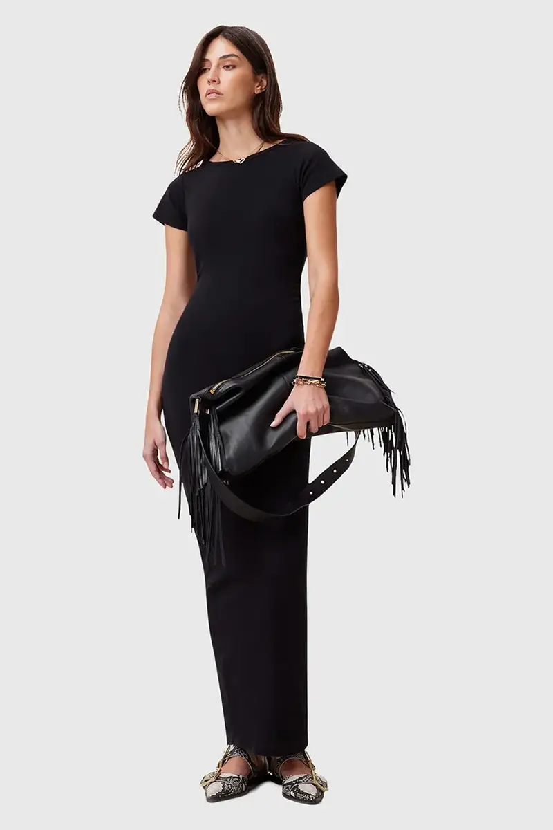 vestito in cotone KATARINA colore nero W253DC miniatura 5