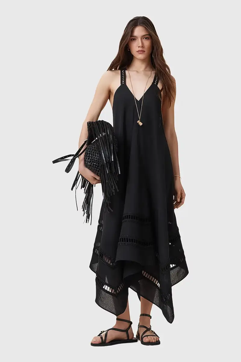 vestito in cotone LIL colore nero W247DC miniatura 5