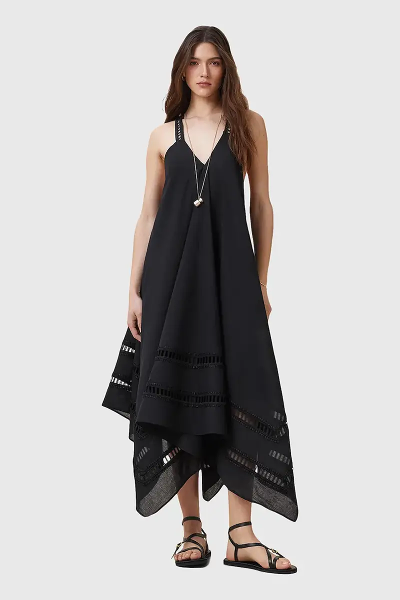 vestito in cotone LIL colore nero W247DC