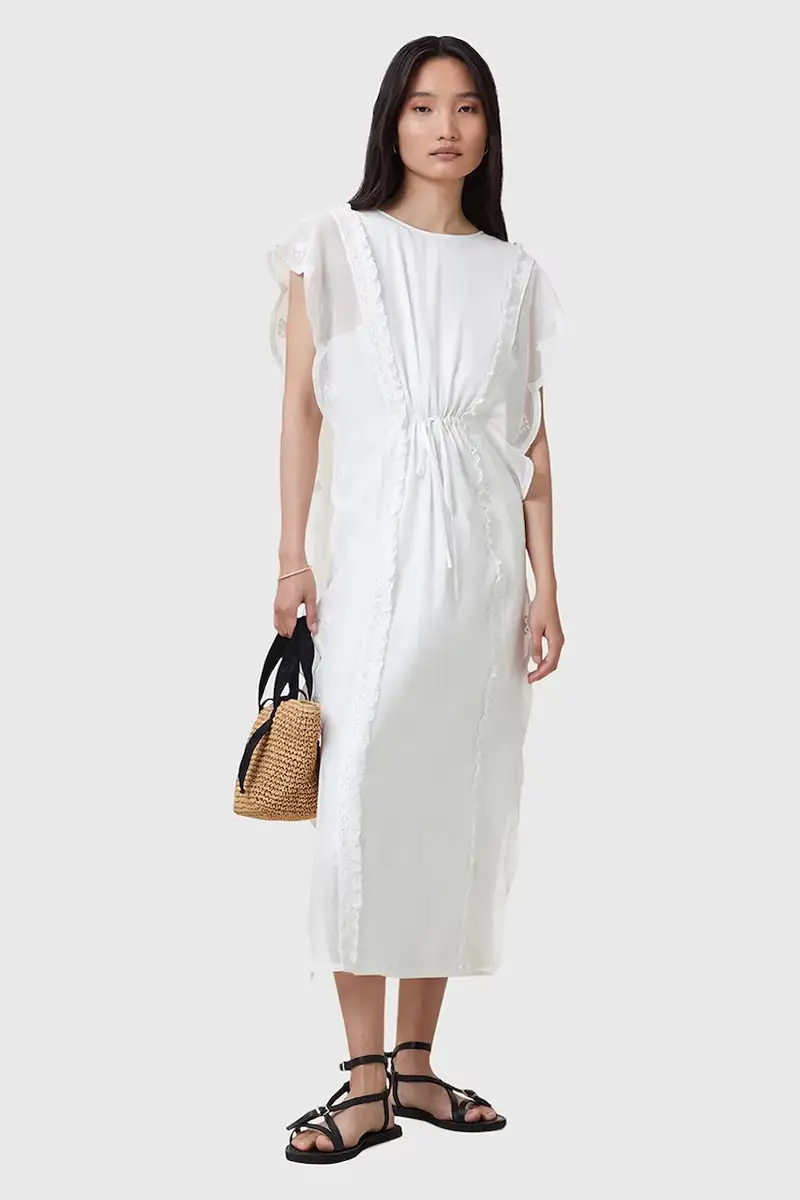 vestito in cotone OLA colore bianco W197DC