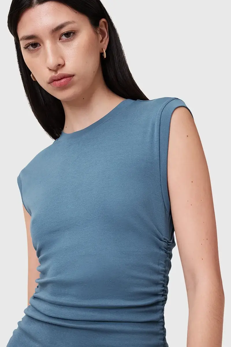 vestito in cotone SONNY colore blu W238DC miniatura 5