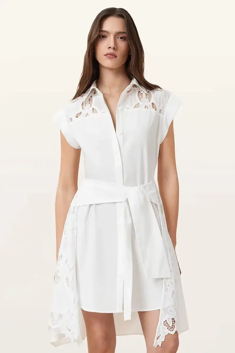 vestito in cotone ZOLA colore bianco W129DC miniatura 2