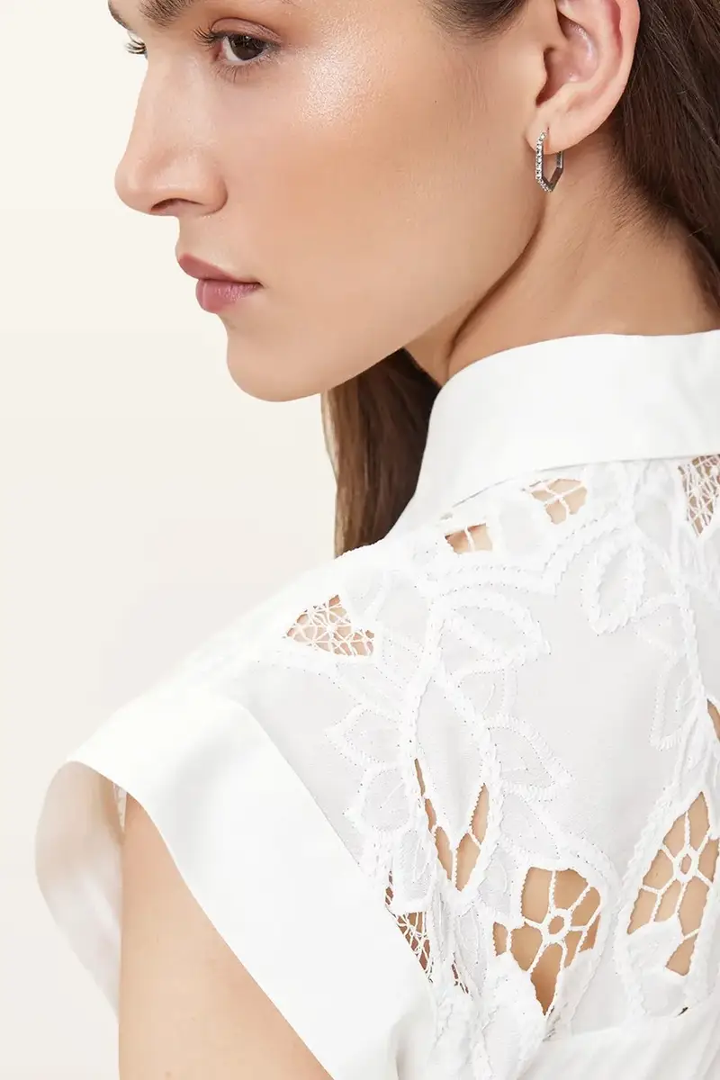 vestito in cotone ZOLA colore bianco W129DC miniatura 5