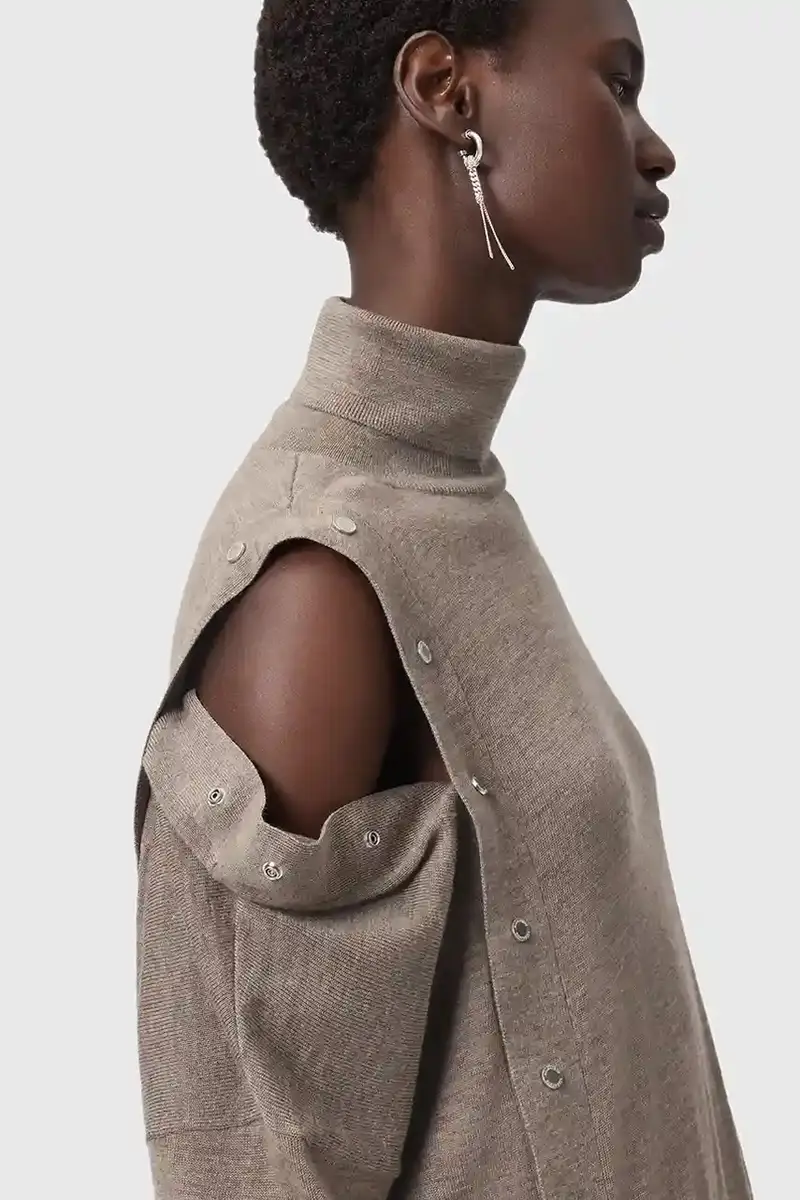 vestito in lana UMI colore beige W071DD miniatura 2