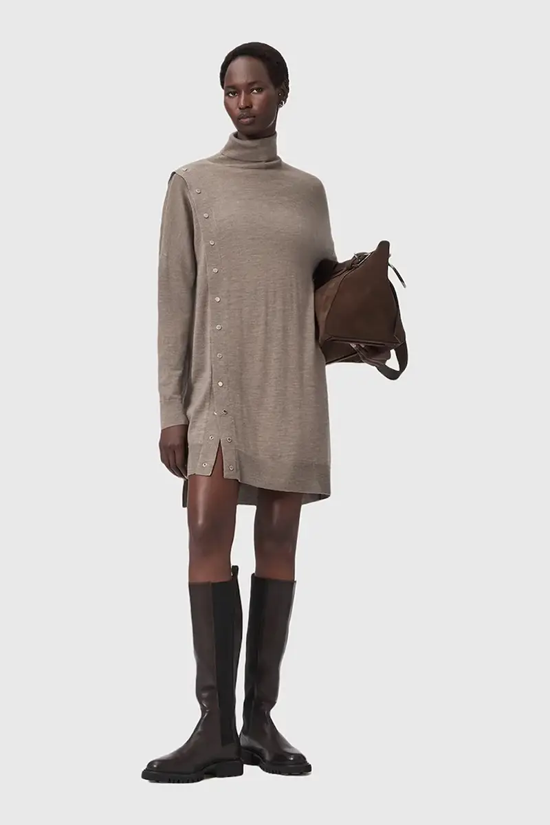 vestito in lana UMI colore beige W071DD miniatura 4