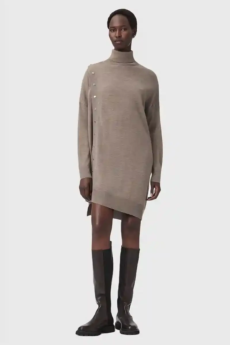 vestito in lana UMI colore beige W071DD miniatura 5