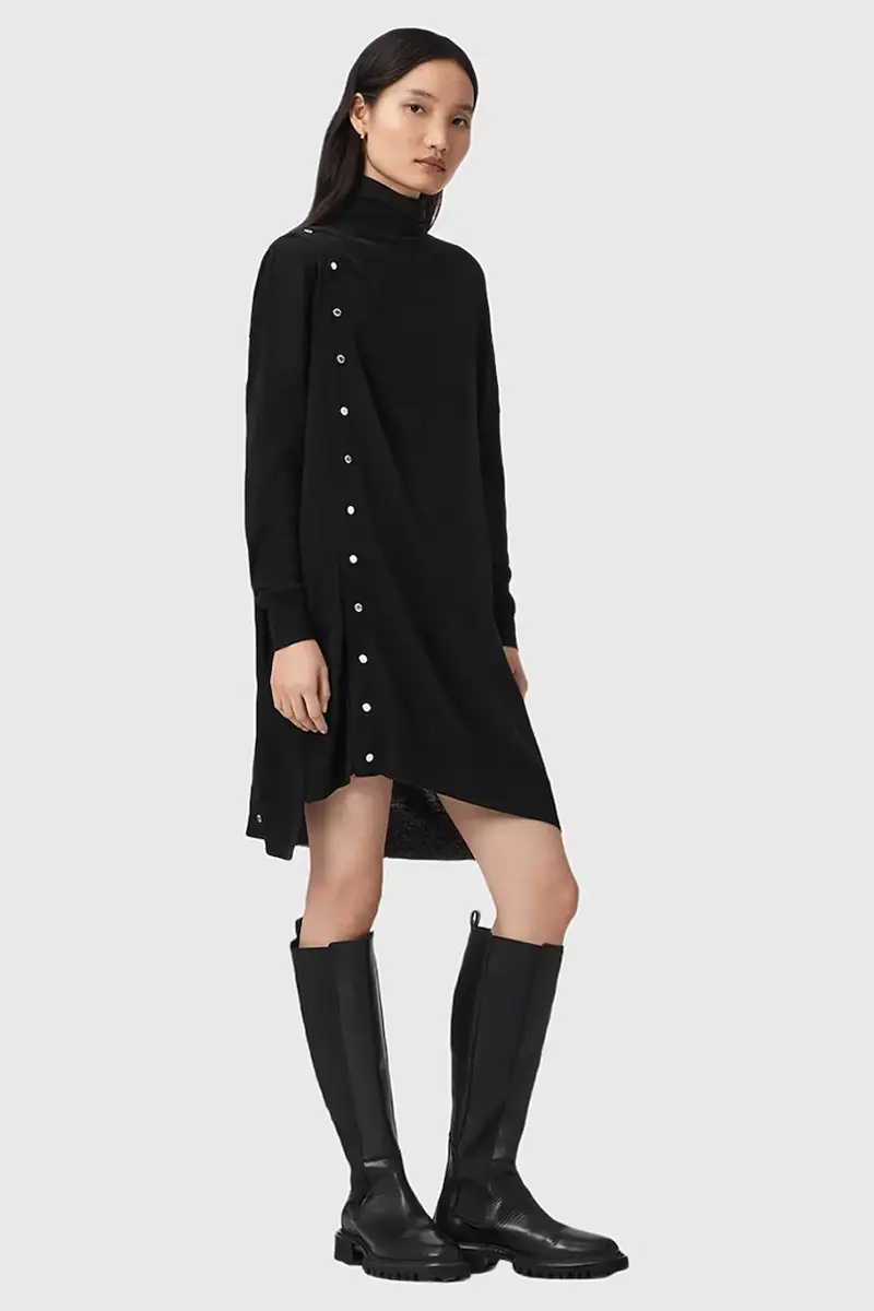 vestito in lana UMI colore nero W071DD miniatura 4