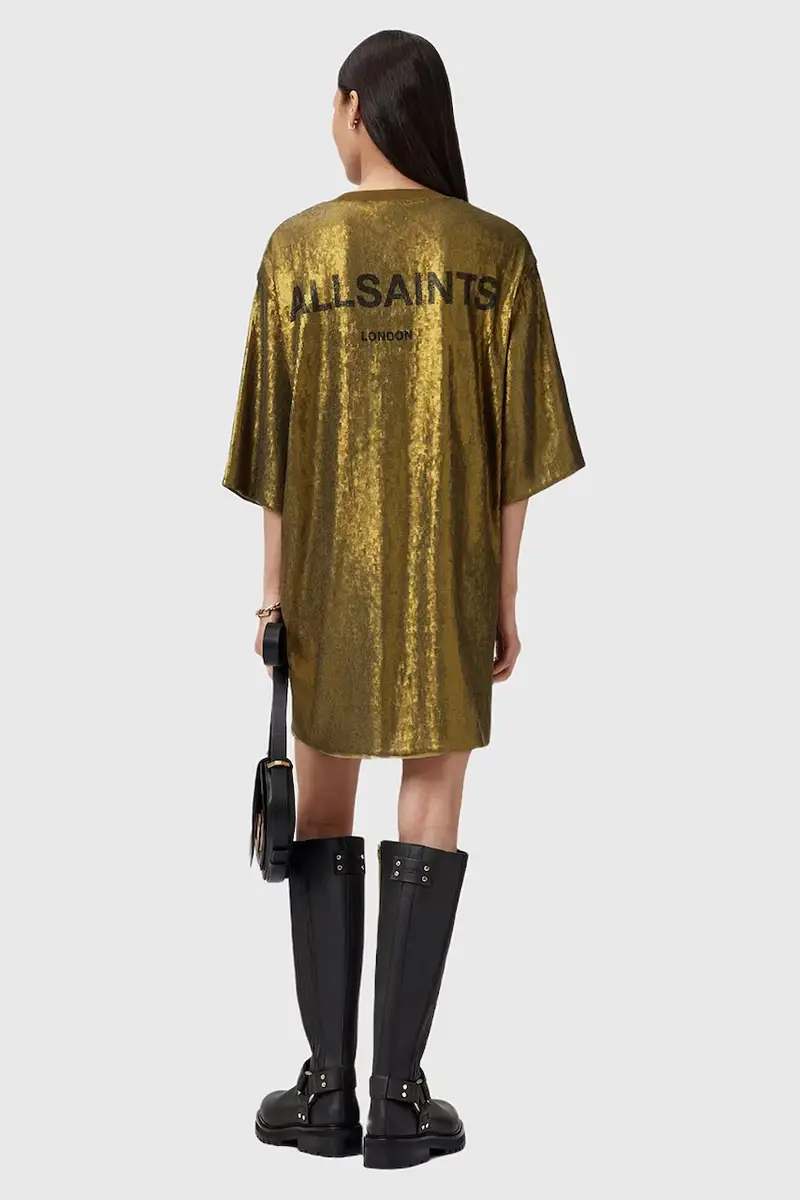 vestito OPAL LOGO DRESS colore argento W185DB Giallo miniatura 2