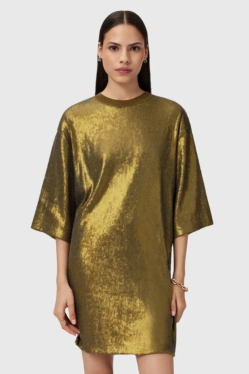 vestito OPAL LOGO DRESS colore argento W185DB Giallo miniatura 5