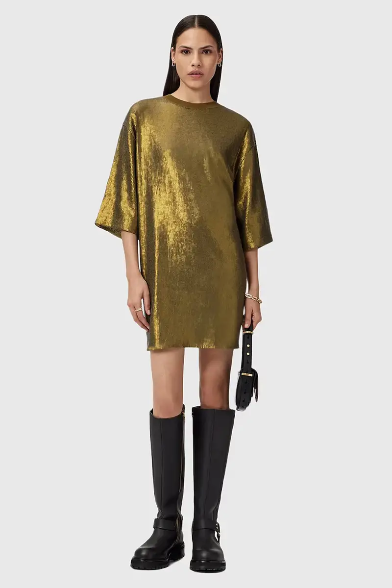 vestito OPAL LOGO DRESS colore argento W185DB Giallo