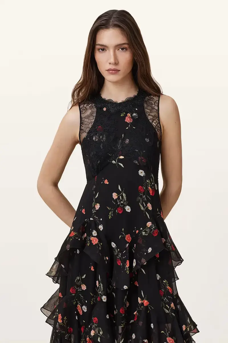 vestito QUINN colore nero W208DC miniatura 2