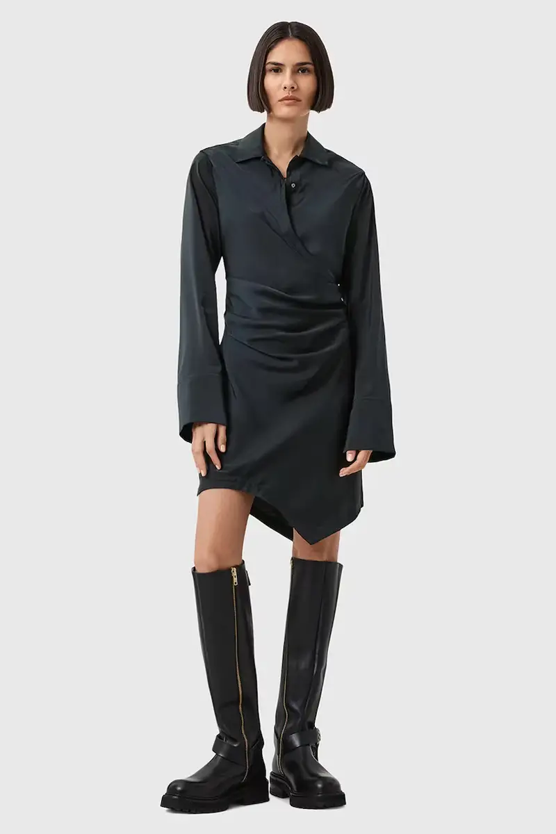 vestito TIRA colore blu navy W013DD miniatura 5