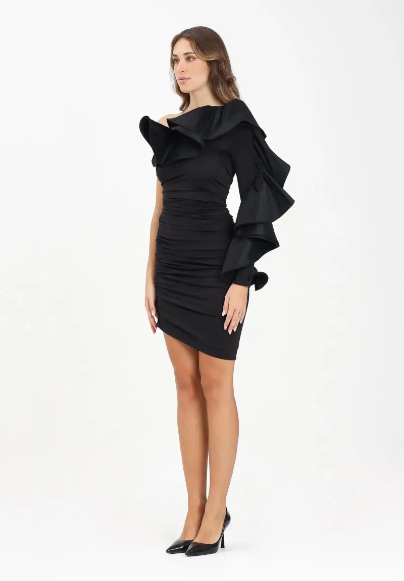 Abito corto Acheo nero da donna