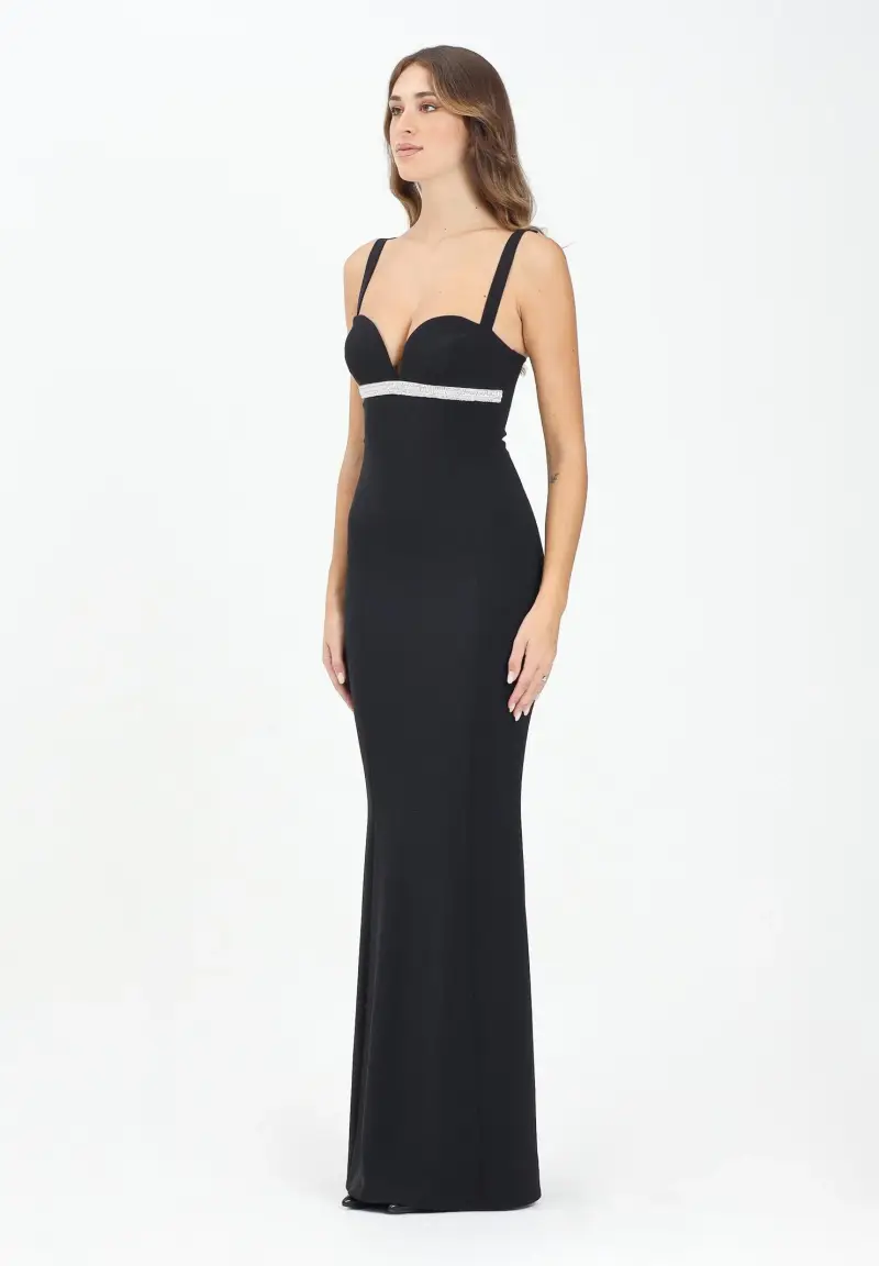 Abito lungo Accadio nero da donna