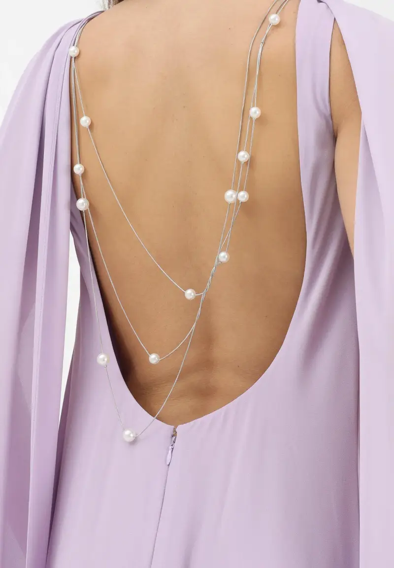 Abito lungo Attia color lavanda da donna miniatura 3