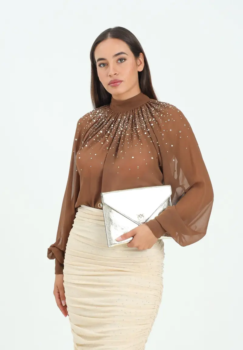 Blusa Botes nocciola da donna miniatura 2