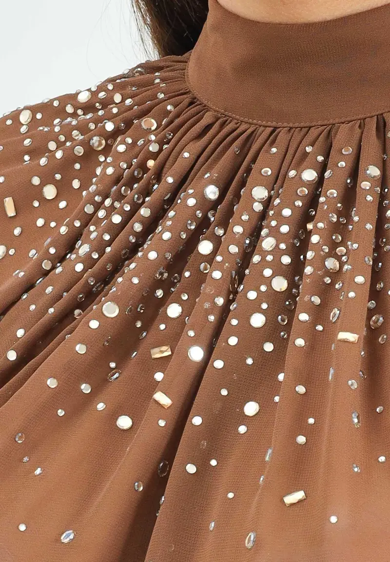 Blusa Botes nocciola da donna miniatura 3