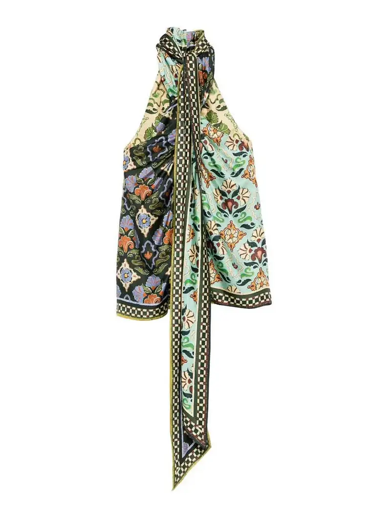 Top in seta Cece Multicolore