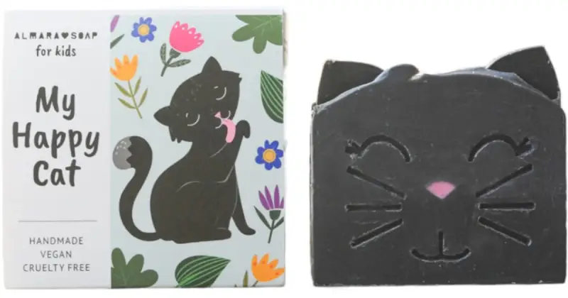 Almara My Happy Cat sapone fatto a mano con aroma di pesca per bambini 100 g