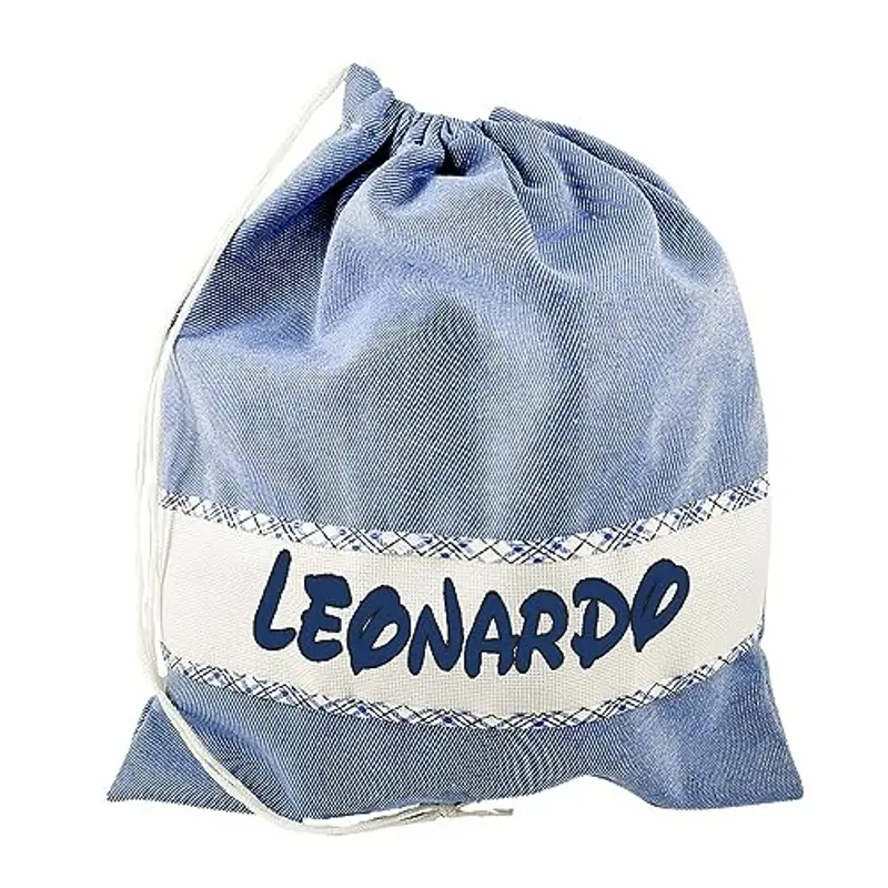 ALMATEX SRL ASILO PERSONALIZZATO CON NOME sacchetto cm.31x36 con fascia PERSONALIZZATI Cotone 100% Made in Italy - CONSEGNA TEMPESTIVA miniatura 2