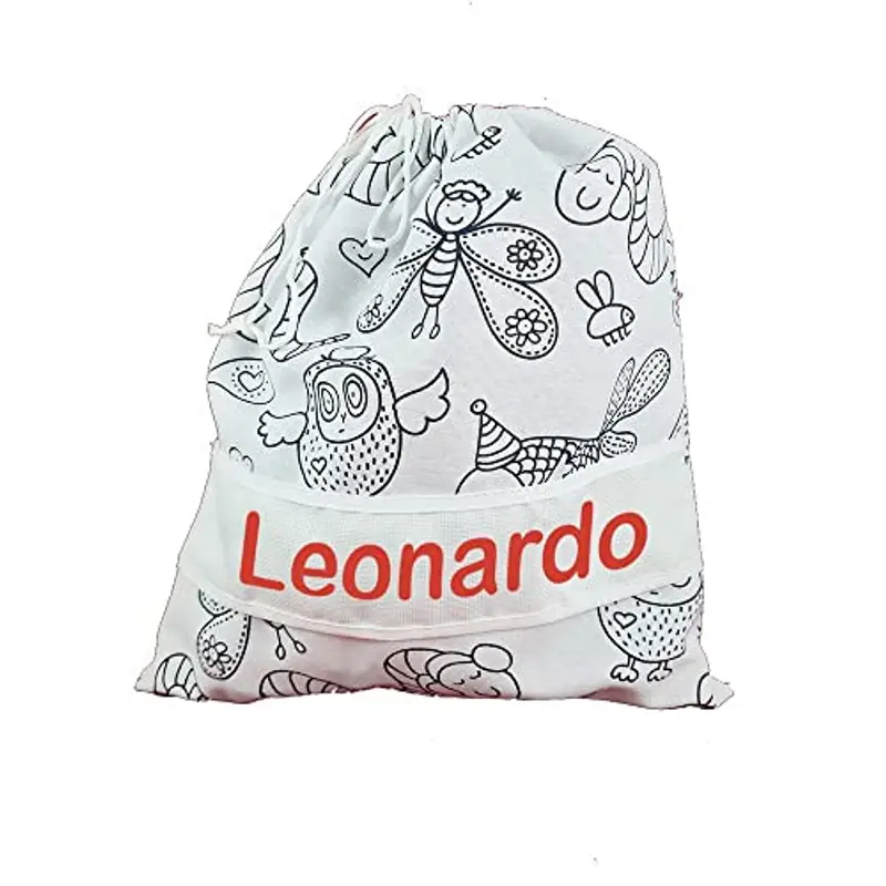 ALMATEX SRL ASILO PERSONALIZZATO CON NOME sacchetto cm.31x36 con fascia PERSONALIZZATI Cotone 100% Made in Italy - CONSEGNA TEMPESTIVA (FANTASY) miniatura 2