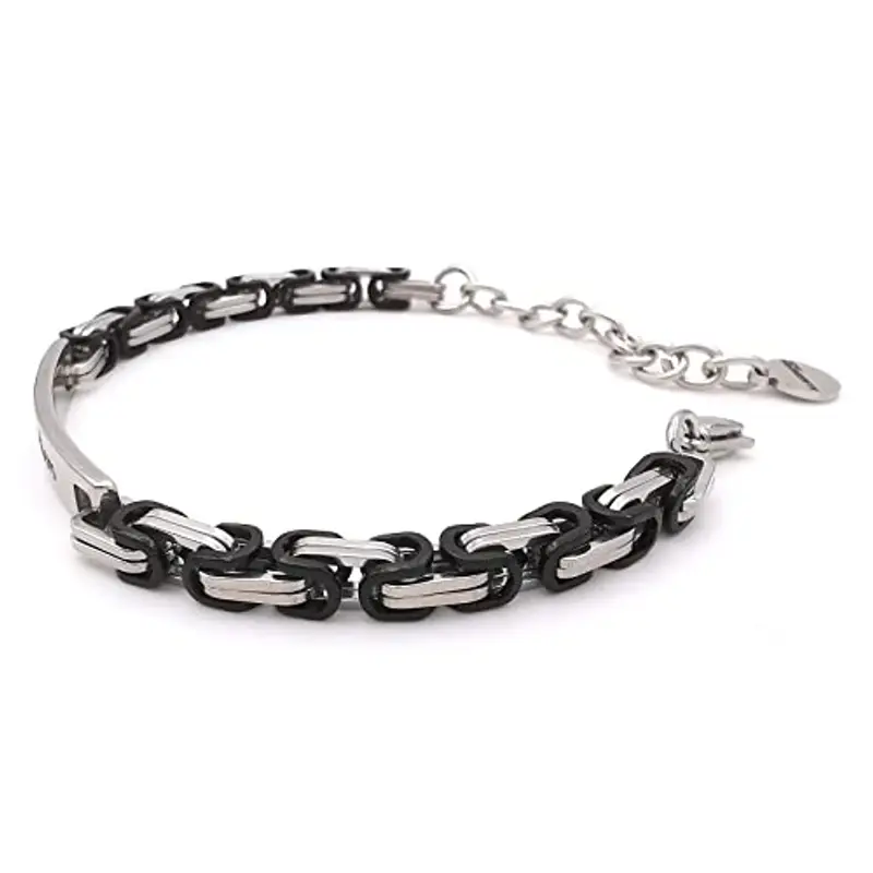 ALMENDRA Bracciale da uomo personalizzato in acciaio con incisione personalizzabile braccialetto regalo ragazzo nome miniatura 3