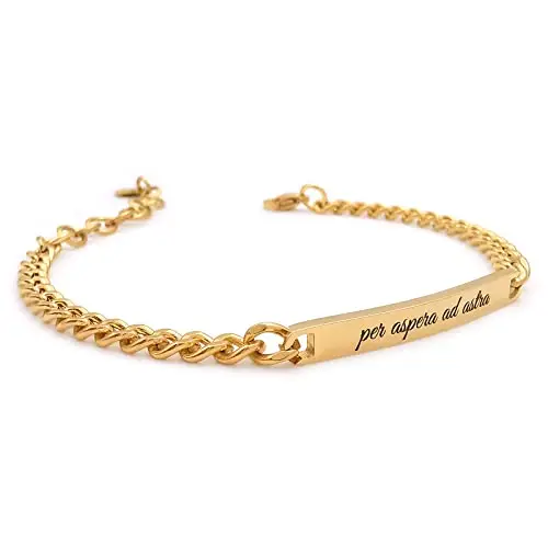ALMENDRA Bracciale da uomo personalizzato in acciaio con incisione personalizzabile braccialetto regalo ragazzo nome miniatura 2