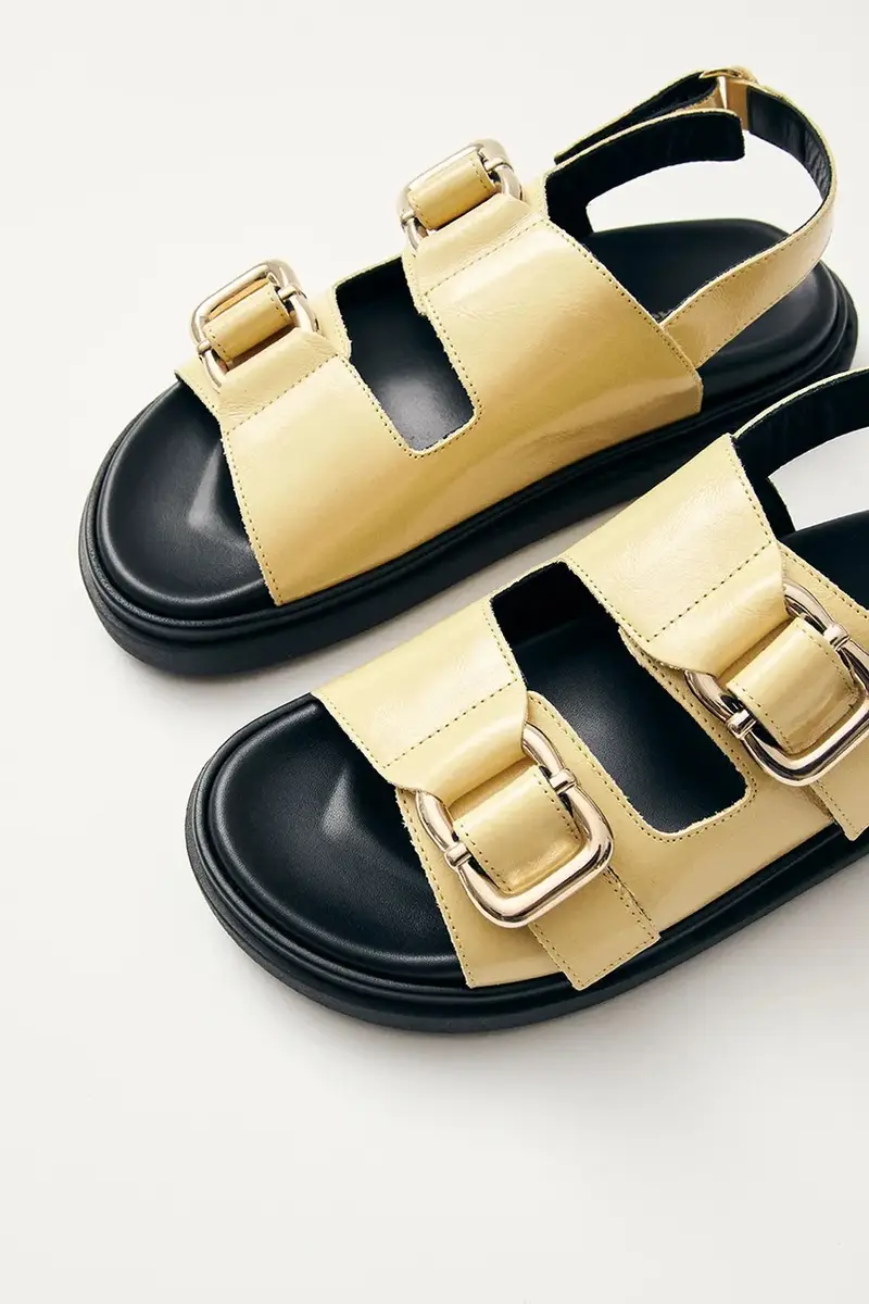 sandali in pelle Harper donna colore giallo S100731-02 miniatura 3