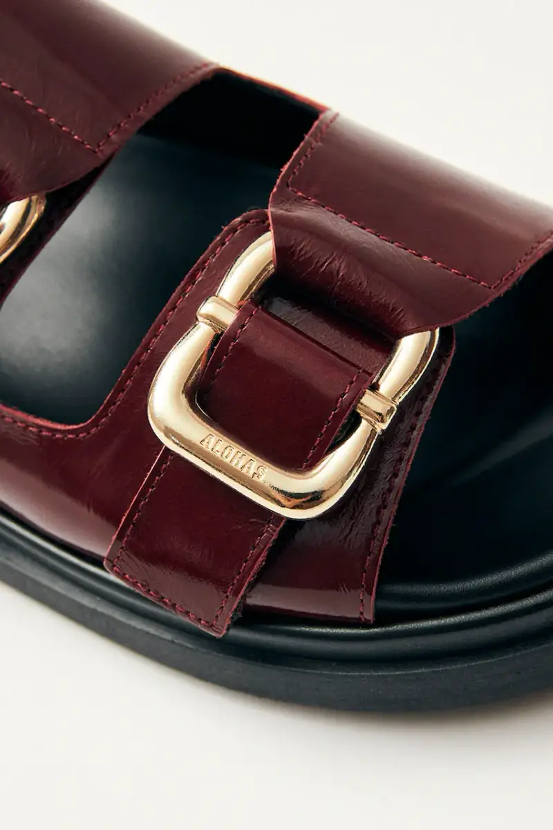 sandali in pelle Harper donna colore granata S100731-01 miniatura 3