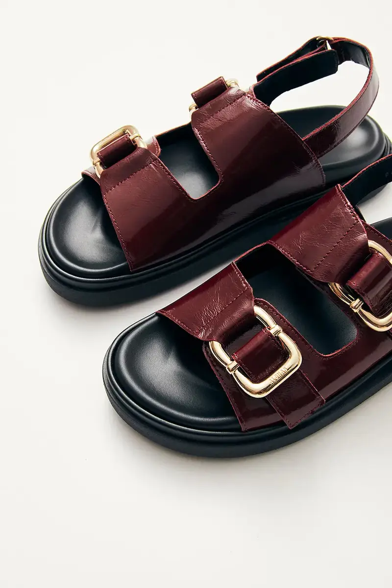 sandali in pelle Harper donna colore granata S100731-01 miniatura 4