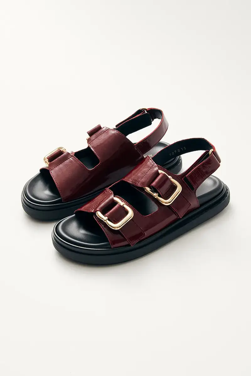 sandali in pelle Harper donna colore granata S100731-01 miniatura 5