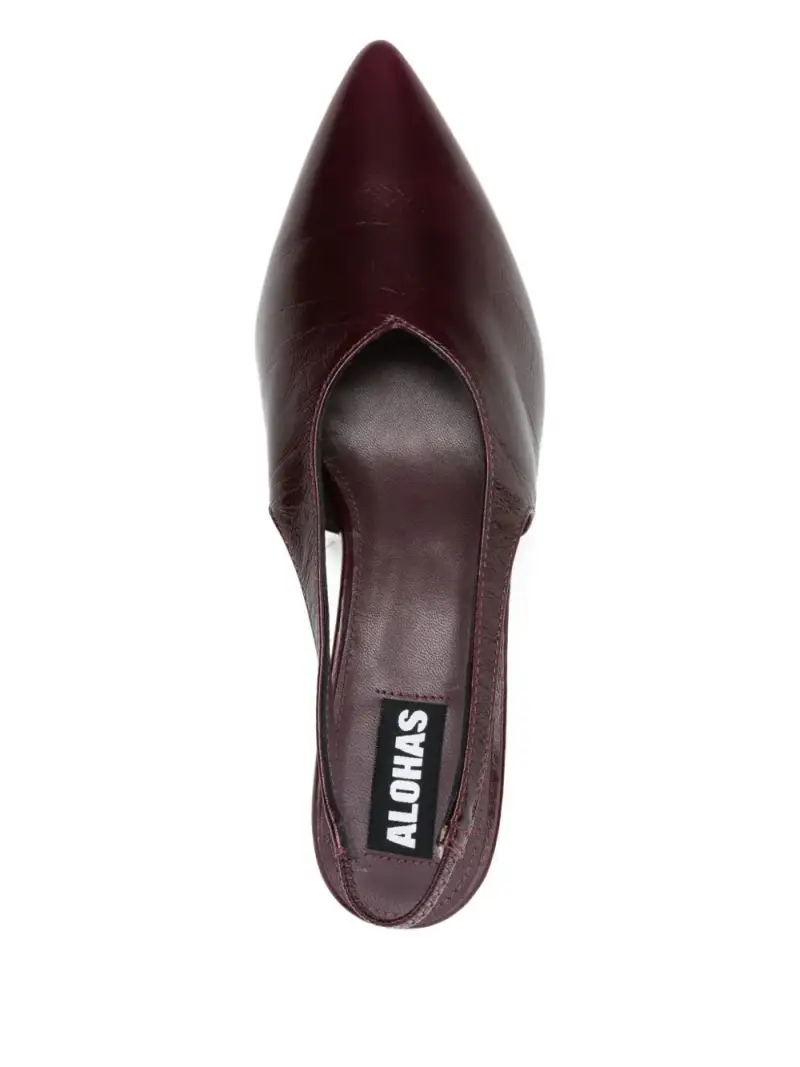 Alohas Sneakers marrone in pelle con tacco a rocchetto miniatura 2