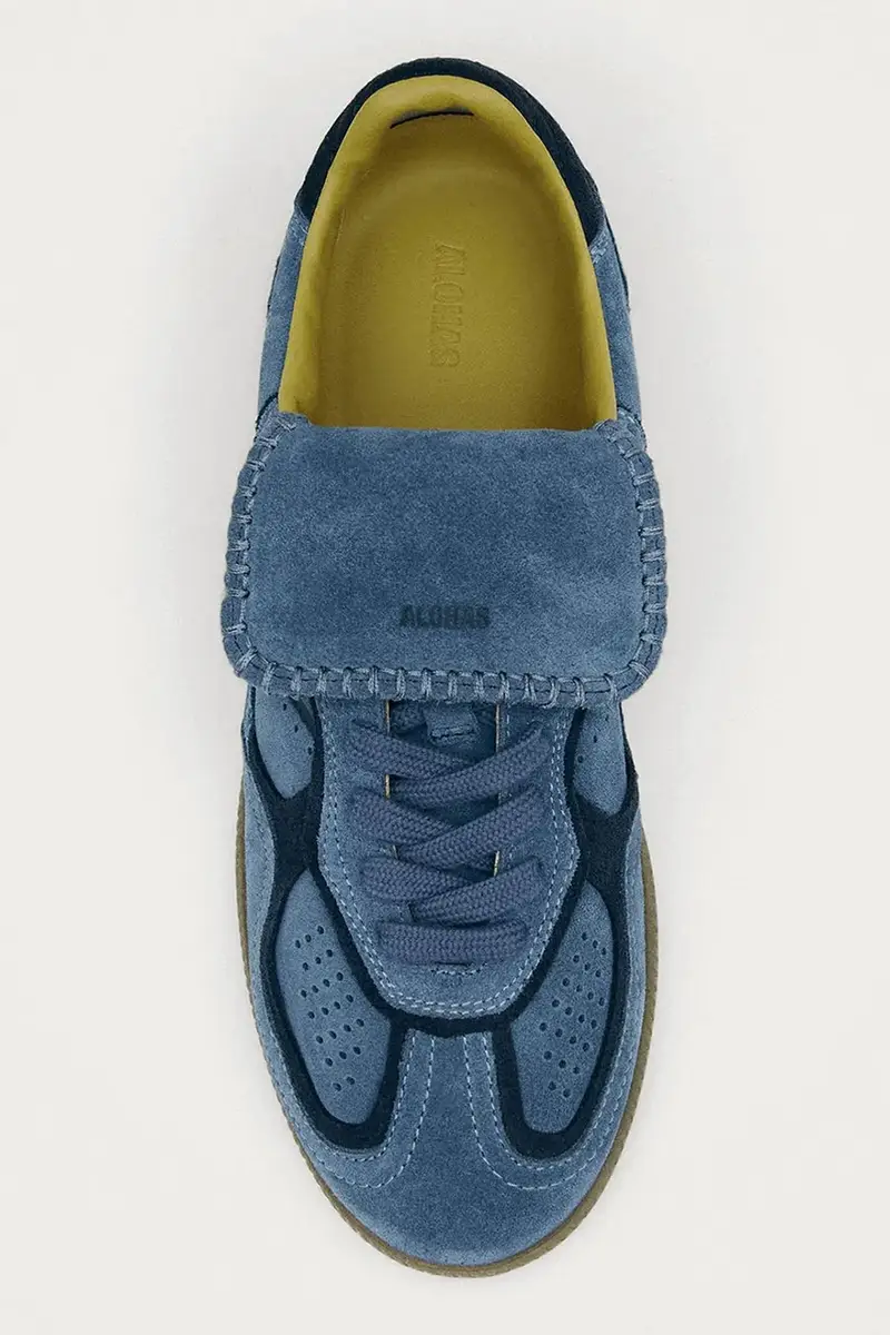 sneakers in camoscio Tb.490 colore blu S100917-02 miniatura 3