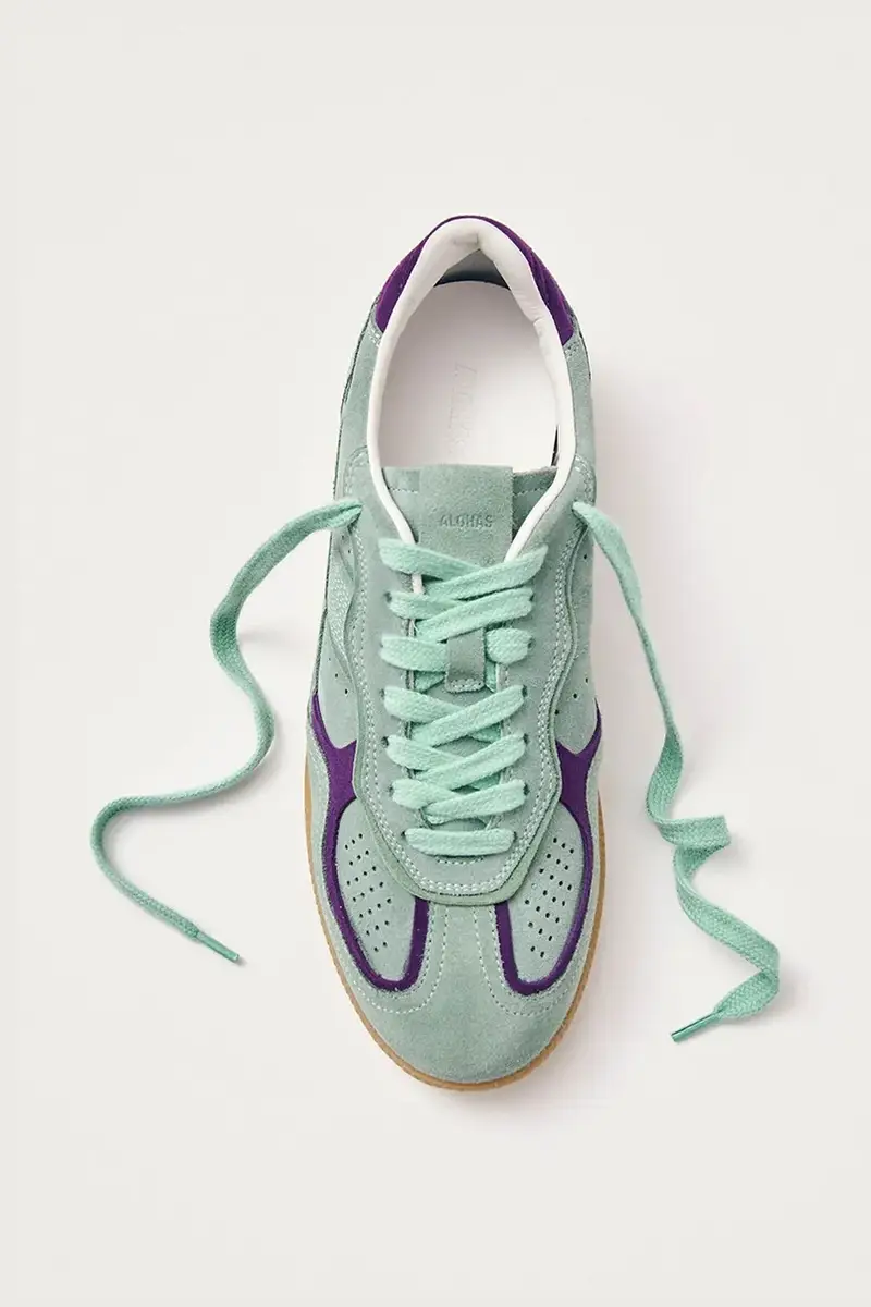 sneakers in camoscio Tb.490 colore turchese S100471-07 miniatura 4