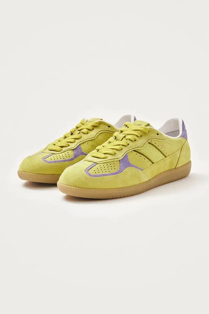 sneakers in camoscio Tb.490 donna colore verde S100471-08 Giallo miniatura 2