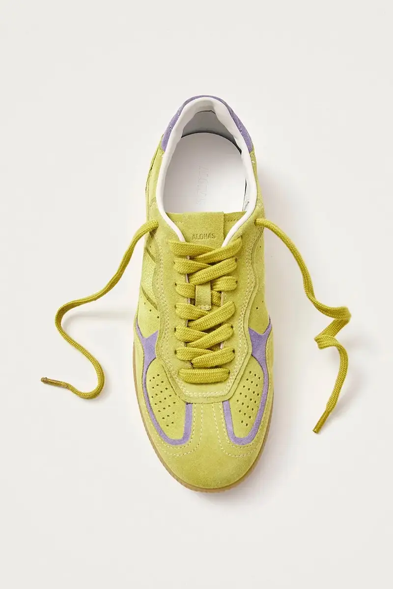 sneakers in camoscio Tb.490 donna colore verde S100471-08 Giallo miniatura 4