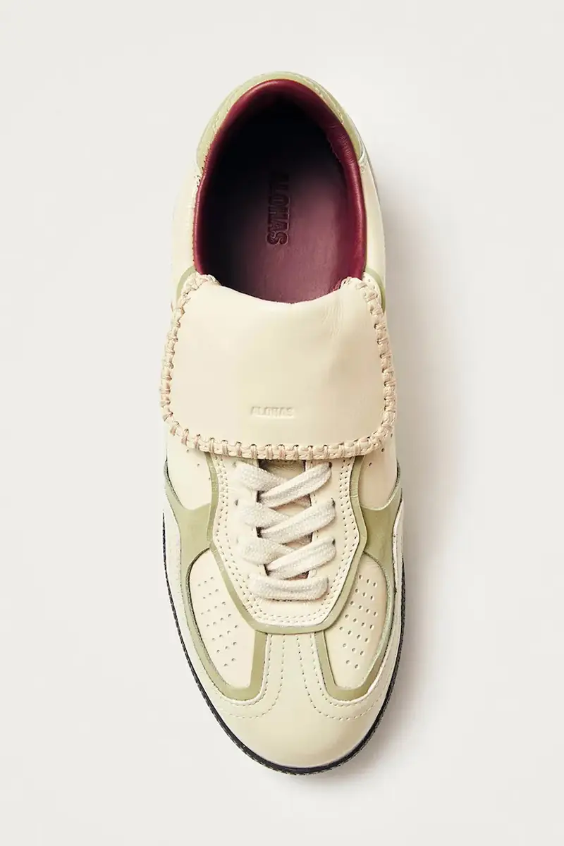 sneakers in pelle Tb.490 colore beige S100829-02 miniatura 4